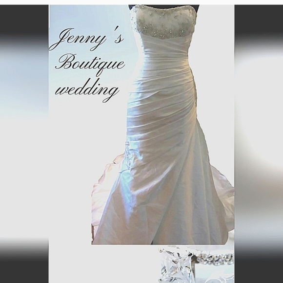 New! Tags!! ALFRED ANGELO Elegant White Strapless SIZE 12 BEADED- DIAMOND WHITE - Picture 12 of 13